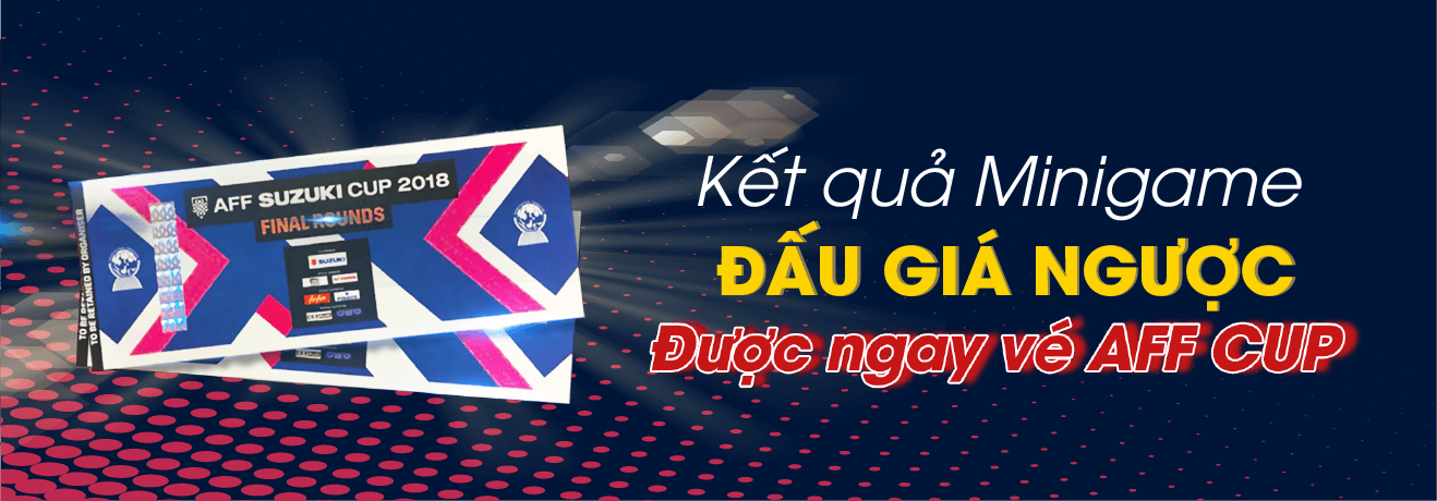 Kết quả minigame: Đấu giá ngược – Được ngay vé AFF Cup